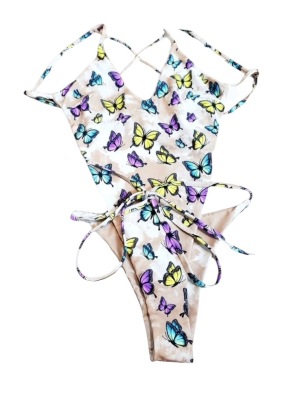 new Moana Bikini🝮 Reversible Bring It Brittany Butterfly Wrap Swimsuit 🝮 Small - Picture 5 of 16
